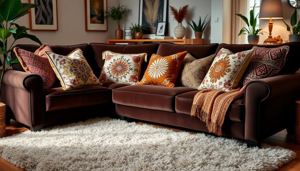 stylish throw pillows for brown couches