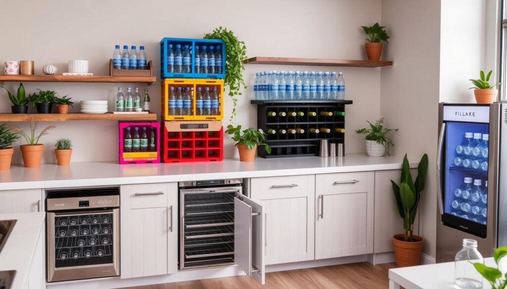 Creative bottled water storage ideas