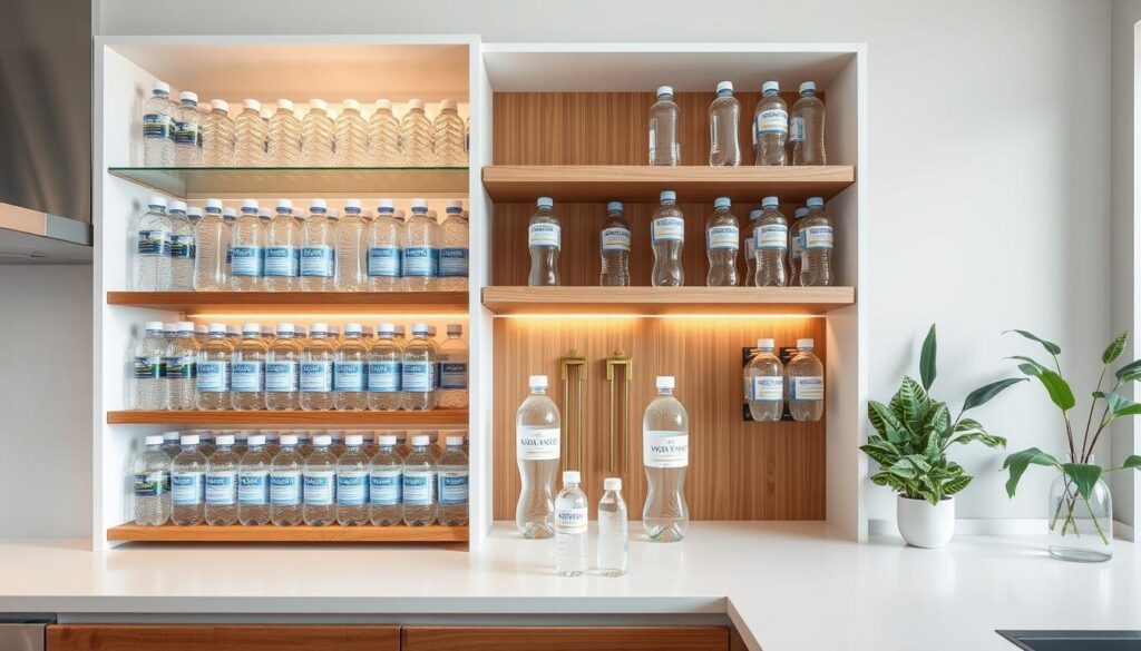 best shelving for bottled water storage