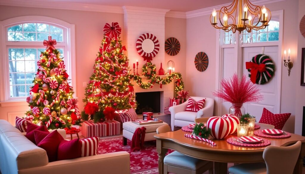 candy cane colors in holiday decor