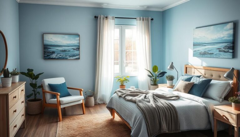 cozy blue bedroom