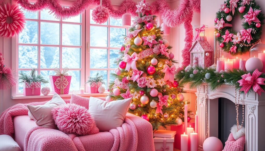 creative pink holiday decor