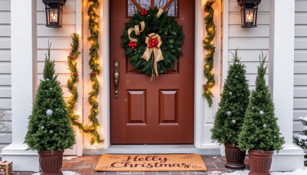 embellish entryway for Christmas