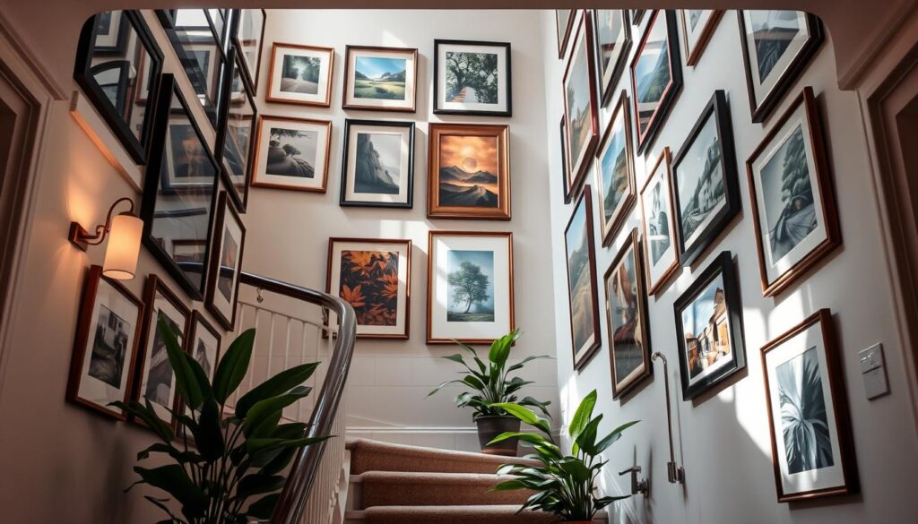 how to decorate your stair wall with art