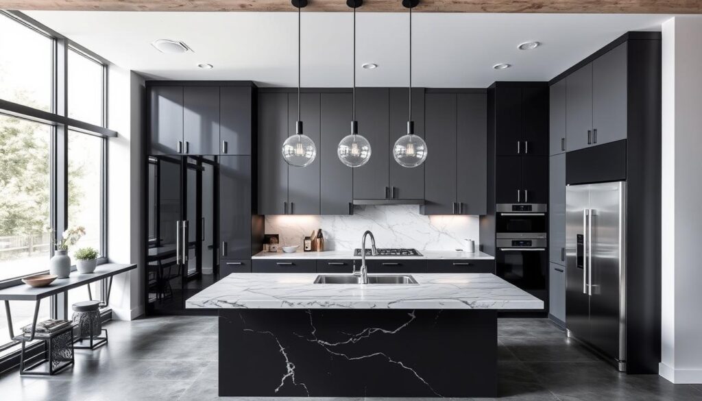 modern grey and black kitchen design trends