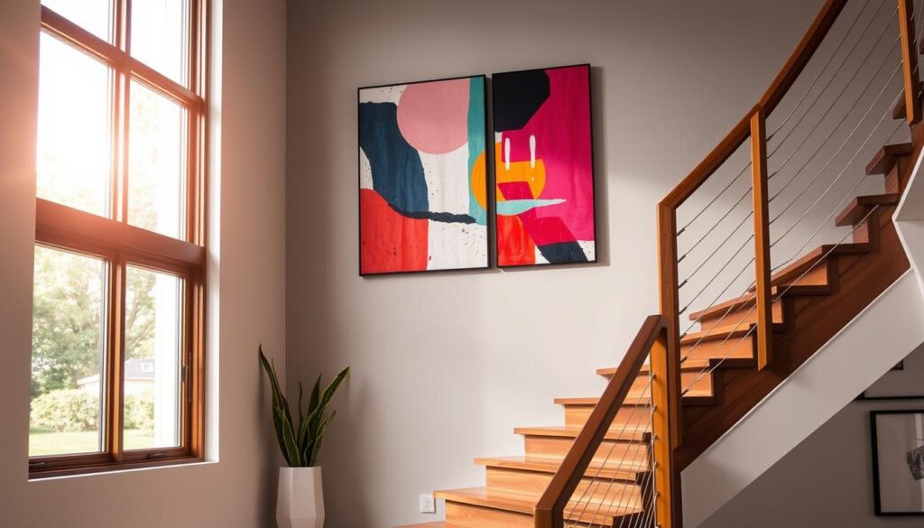 modern staircase wall art