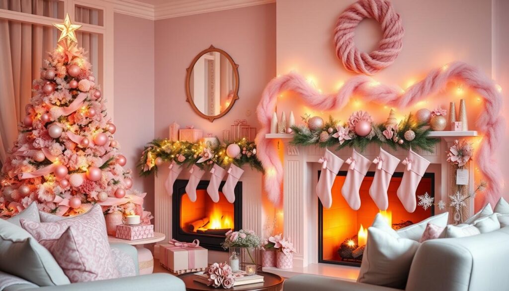 pink christmas decorations