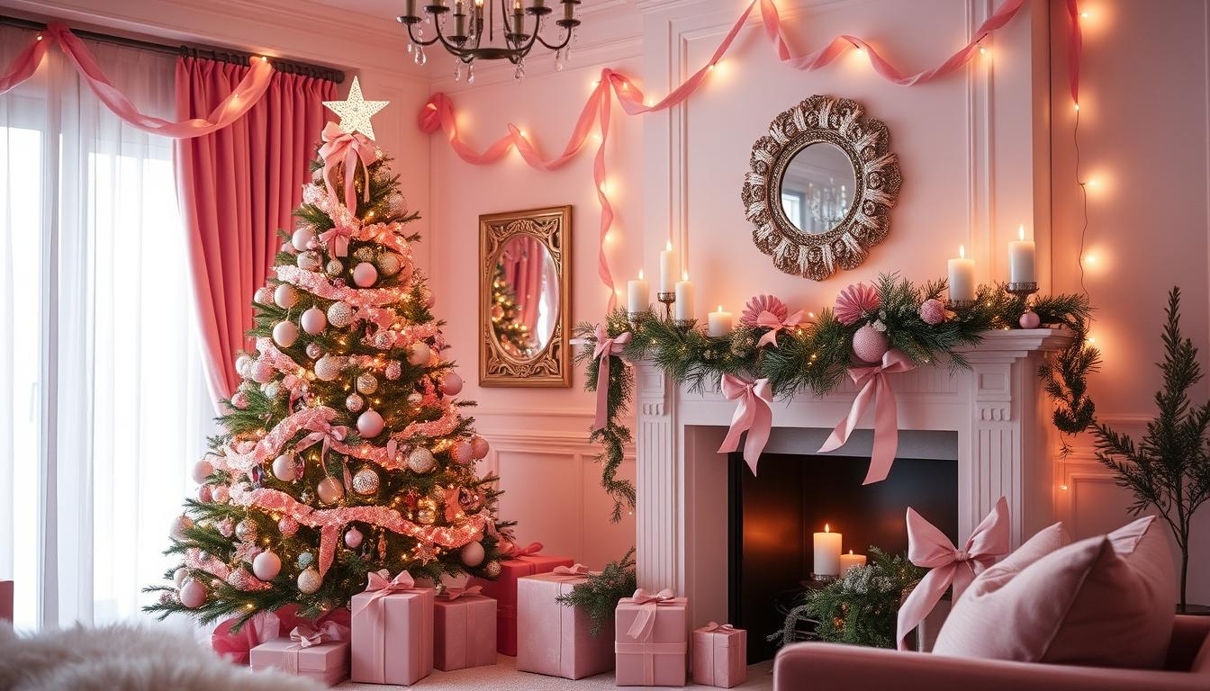 pink christmas decorations