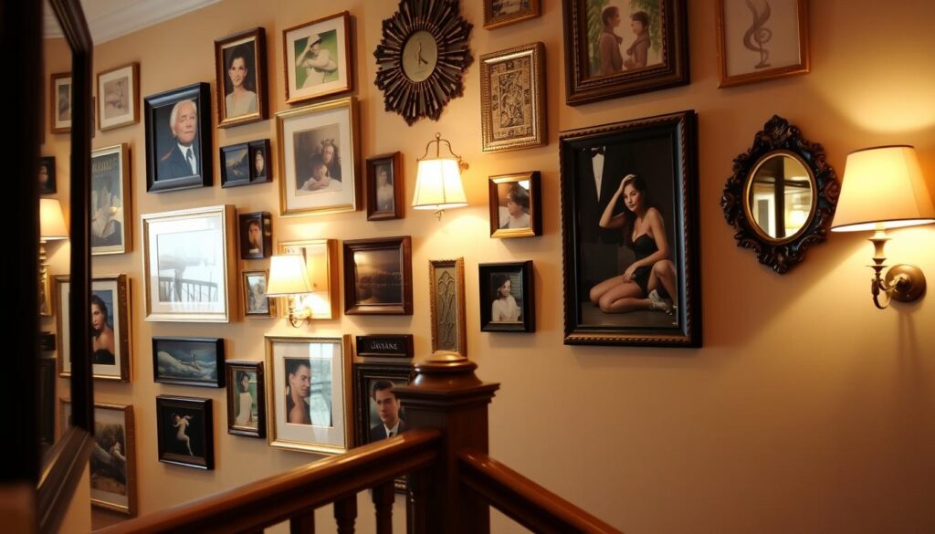 stairway gallery wall