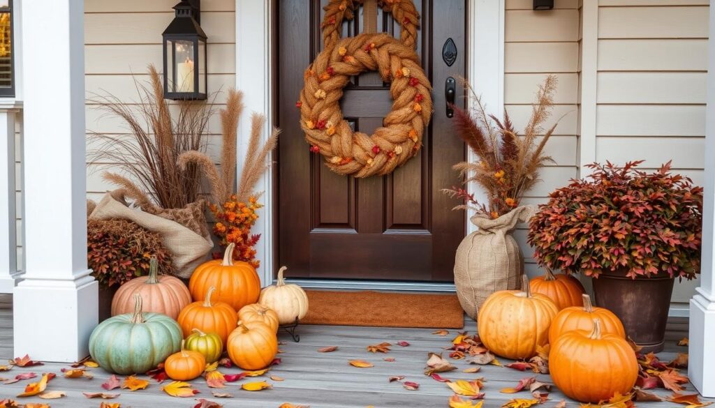 cozy fall entryway decor