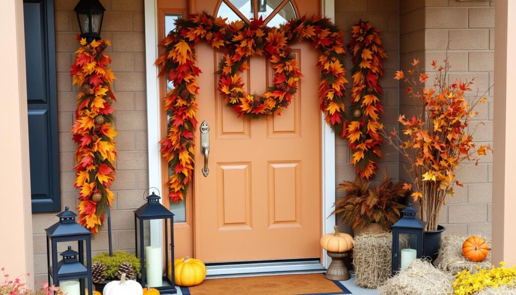 fall garlands for festive front door displays