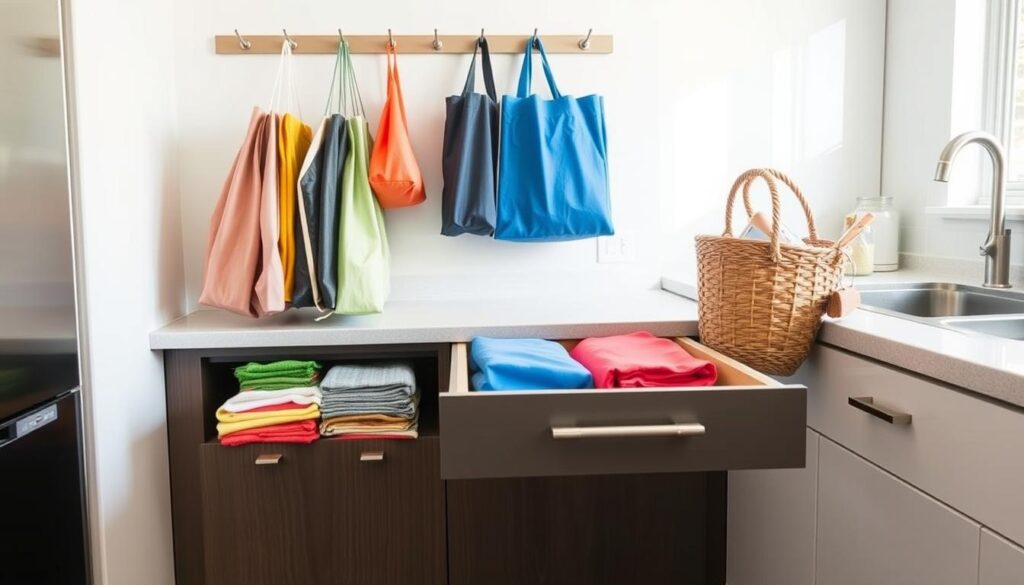 kitchen storage for reusable bags